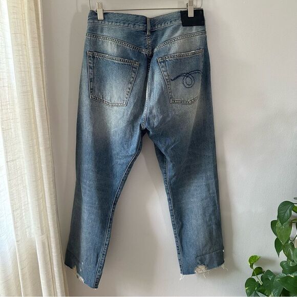 R13 Cross Over Jean in Emory With Rips Wash - Picture 3 of 11